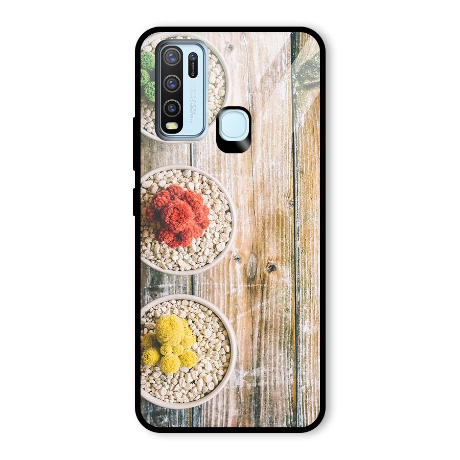 Cacti Decor Glass Back Case for Vivo Y30