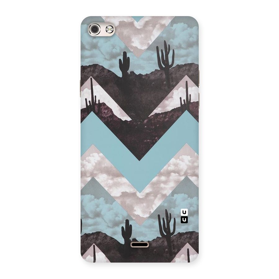 Cacutus Zig Zag Pattern Back Case for Micromax Canvas Silver 5