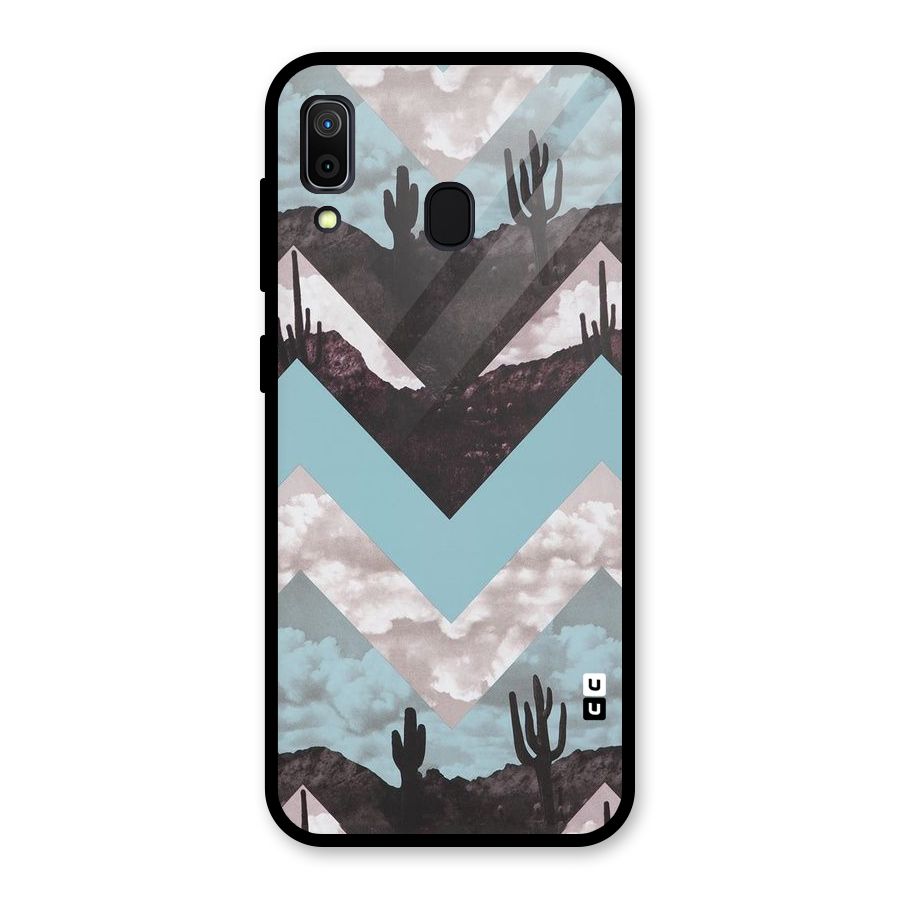 Cacutus Zig Zag Pattern Glass Back Case for Galaxy A30