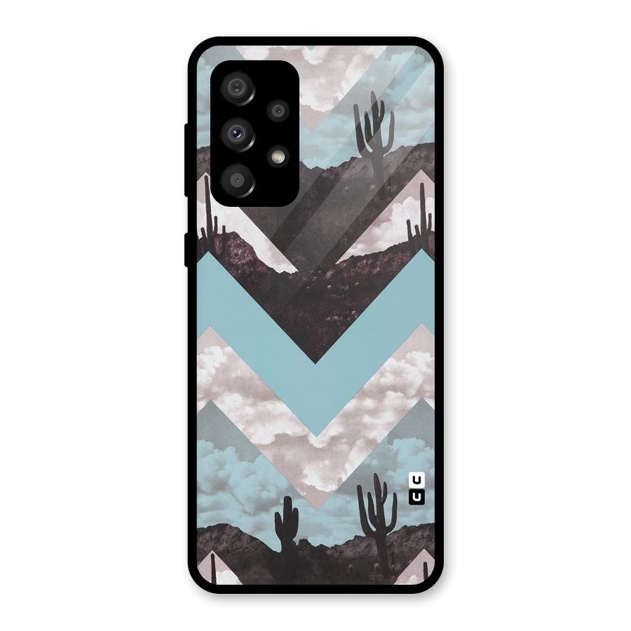Cacutus Zig Zag Pattern Glass Back Case for Galaxy A32