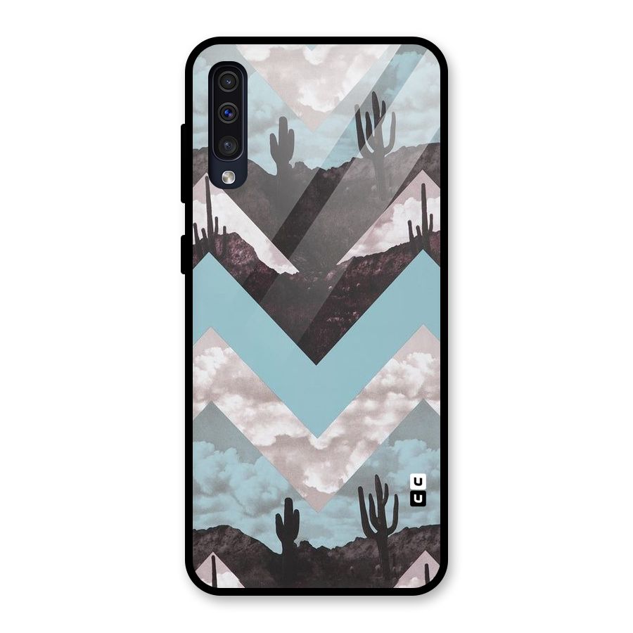 Cacutus Zig Zag Pattern Glass Back Case for Galaxy A50s