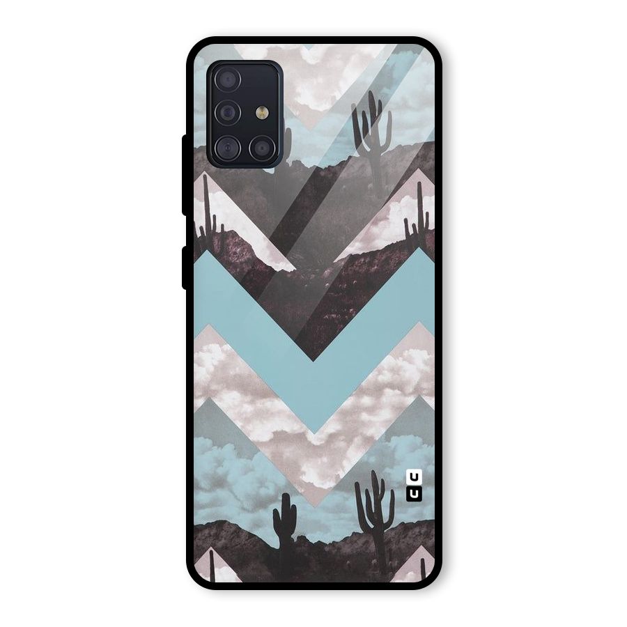 Cacutus Zig Zag Pattern Glass Back Case for Galaxy A51