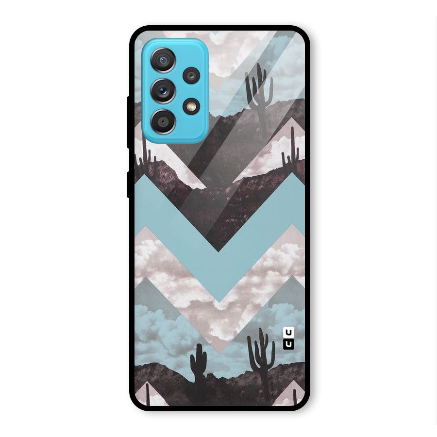 Cacutus Zig Zag Pattern Glass Back Case for Galaxy A52