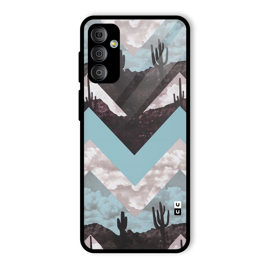 Cacutus Zig Zag Pattern Glass Back Case for Galaxy F23