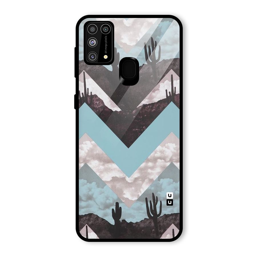 Cacutus Zig Zag Pattern Glass Back Case for Galaxy F41