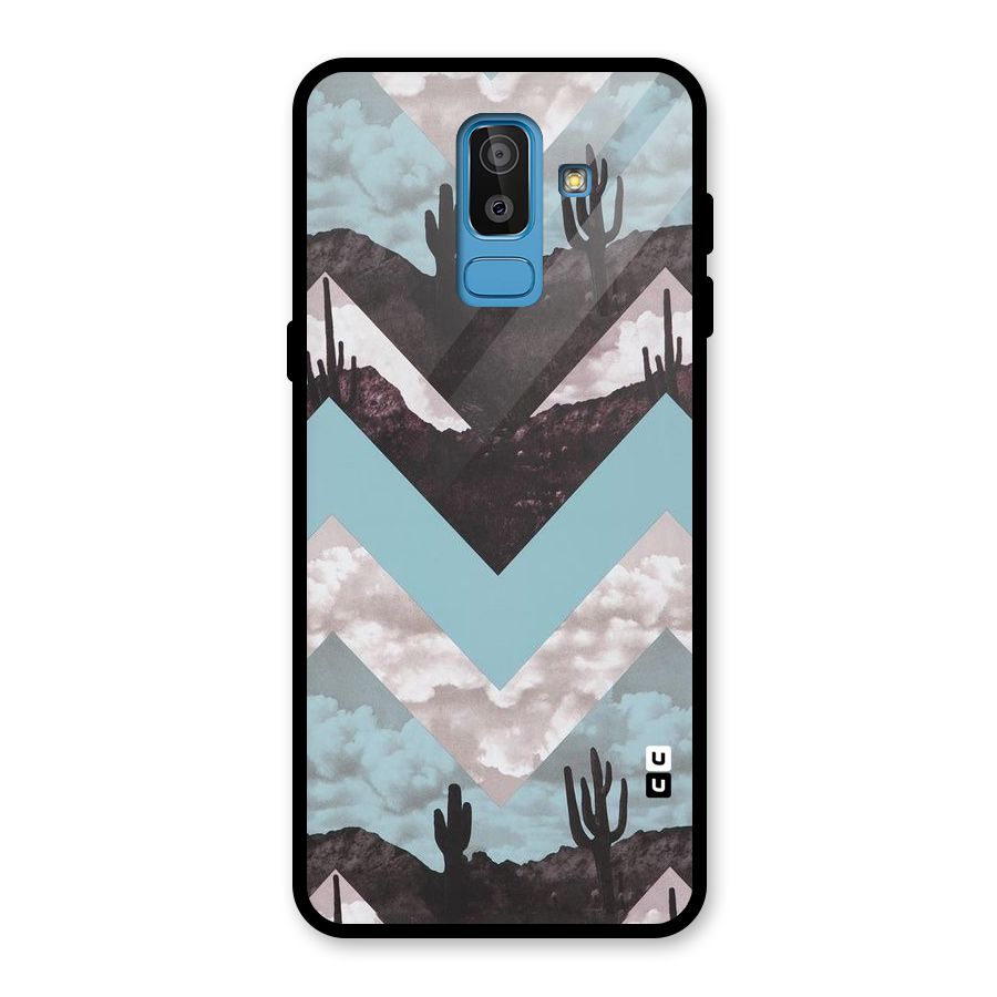 Cacutus Zig Zag Pattern Glass Back Case for Galaxy J8