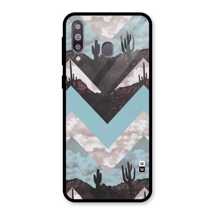 Cacutus Zig Zag Pattern Glass Back Case for Galaxy M30