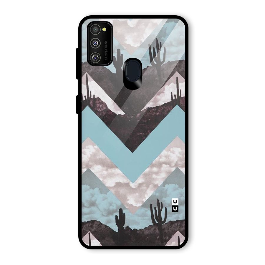 Cacutus Zig Zag Pattern Glass Back Case for Galaxy M30s