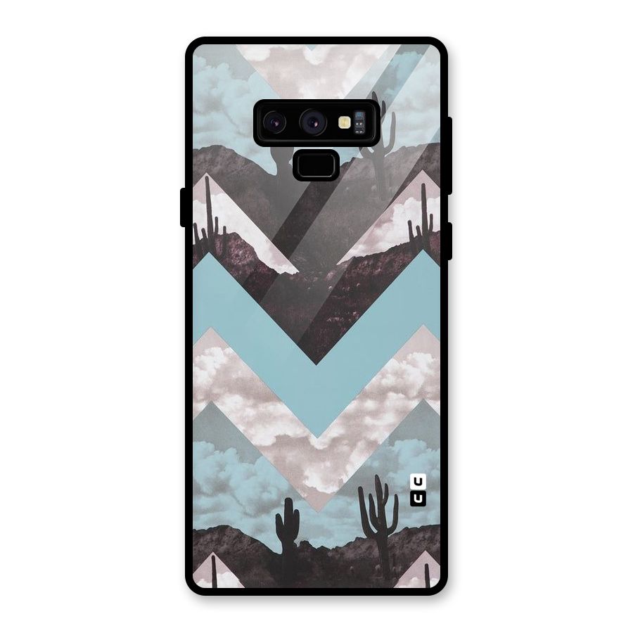 Cacutus Zig Zag Pattern Glass Back Case for Galaxy Note 9