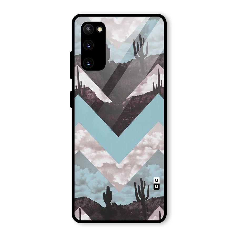Cacutus Zig Zag Pattern Glass Back Case for Galaxy S20 FE 5G