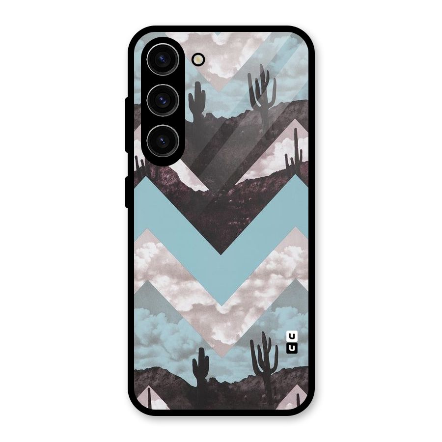 Cacutus Zig Zag Pattern Glass Back Case for Galaxy S23