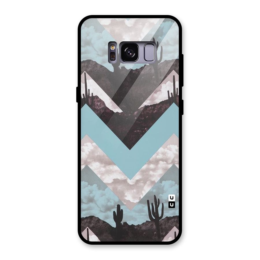 Cacutus Zig Zag Pattern Glass Back Case for Galaxy S8