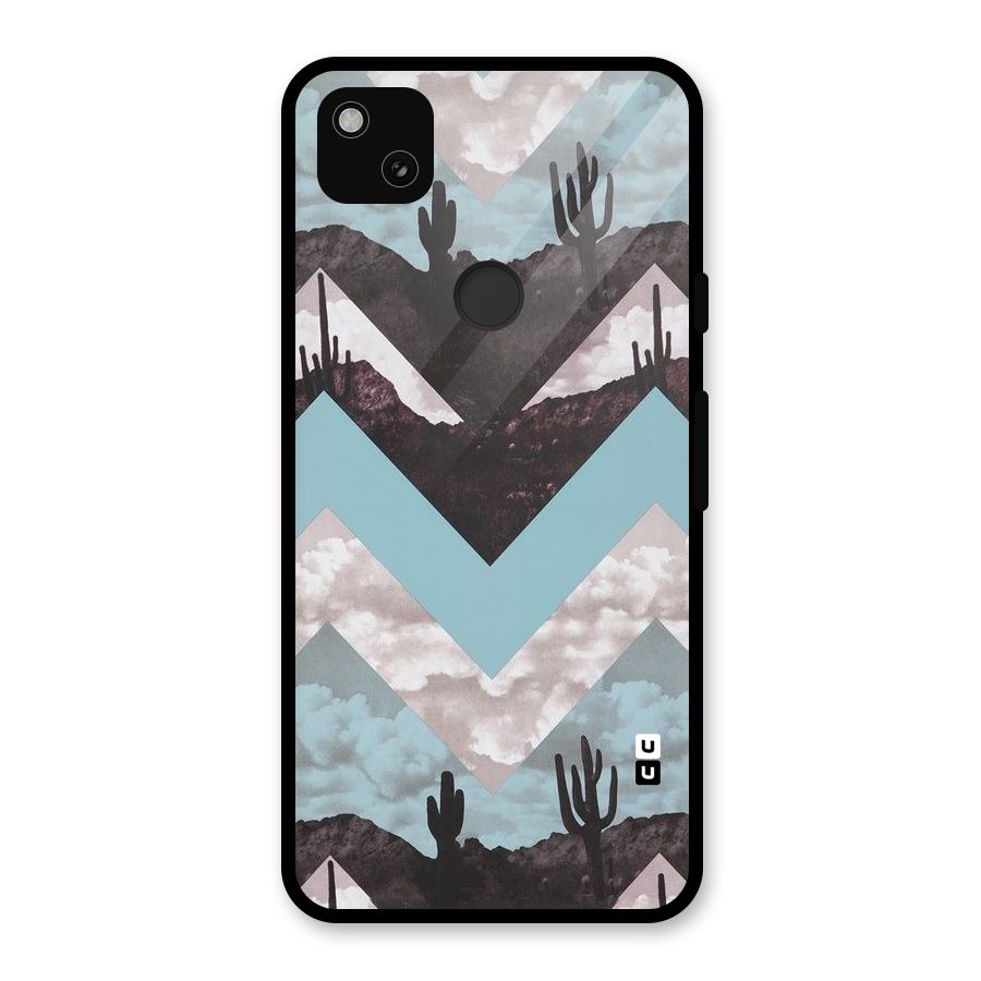Cacutus Zig Zag Pattern Glass Back Case for Google Pixel 4a