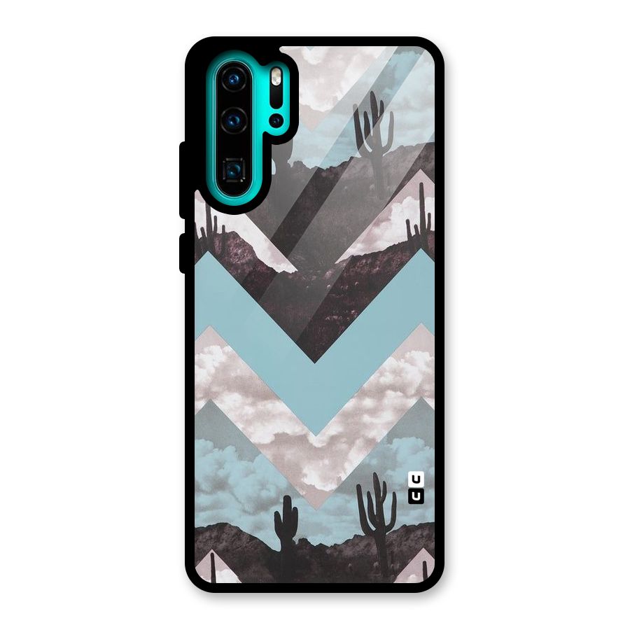 Cacutus Zig Zag Pattern Glass Back Case for Huawei P30 Pro