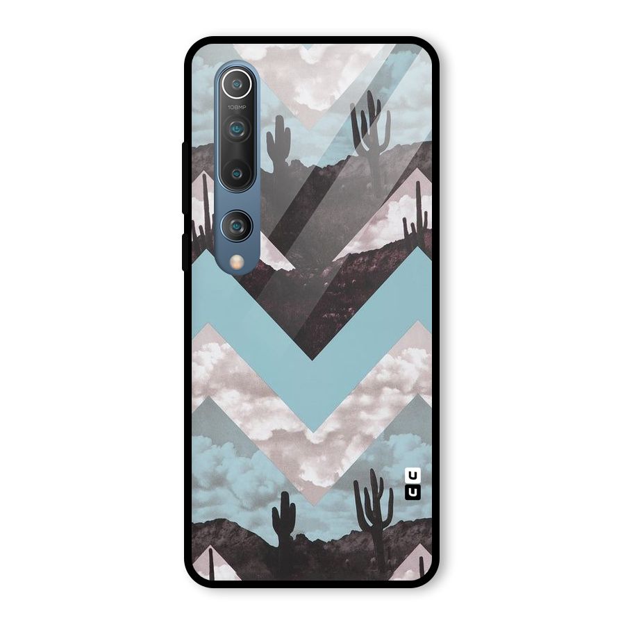 Cacutus Zig Zag Pattern Glass Back Case for Mi 10