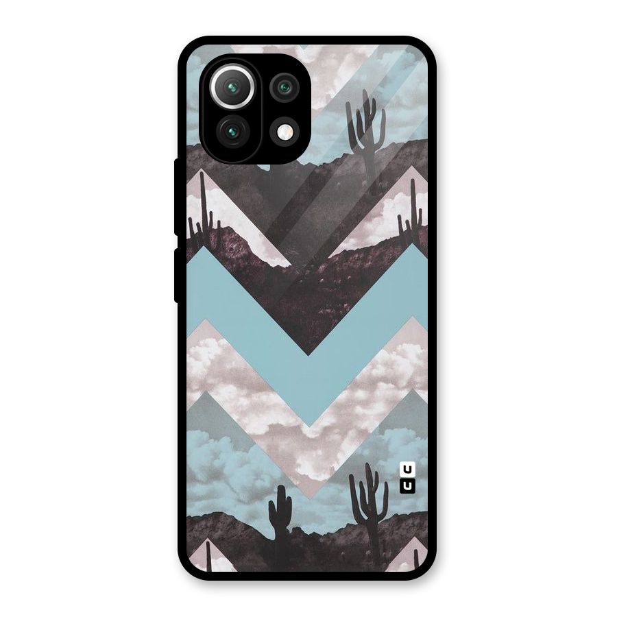 Cacutus Zig Zag Pattern Glass Back Case for Mi 11 Lite
