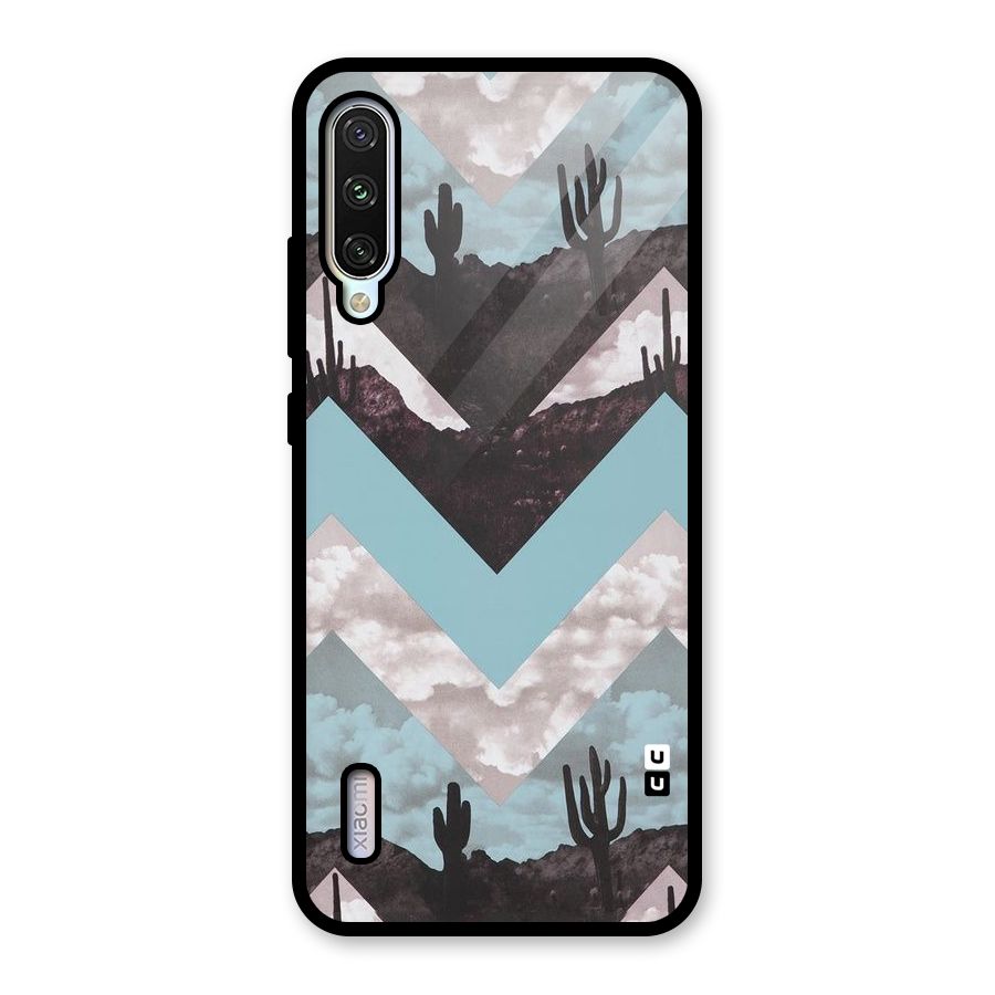 Cacutus Zig Zag Pattern Glass Back Case for Mi A3
