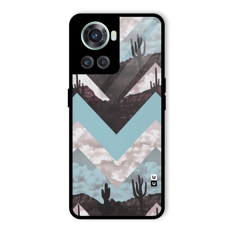 Cacutus Zig Zag Pattern Glass Back Case for OnePlus 10R