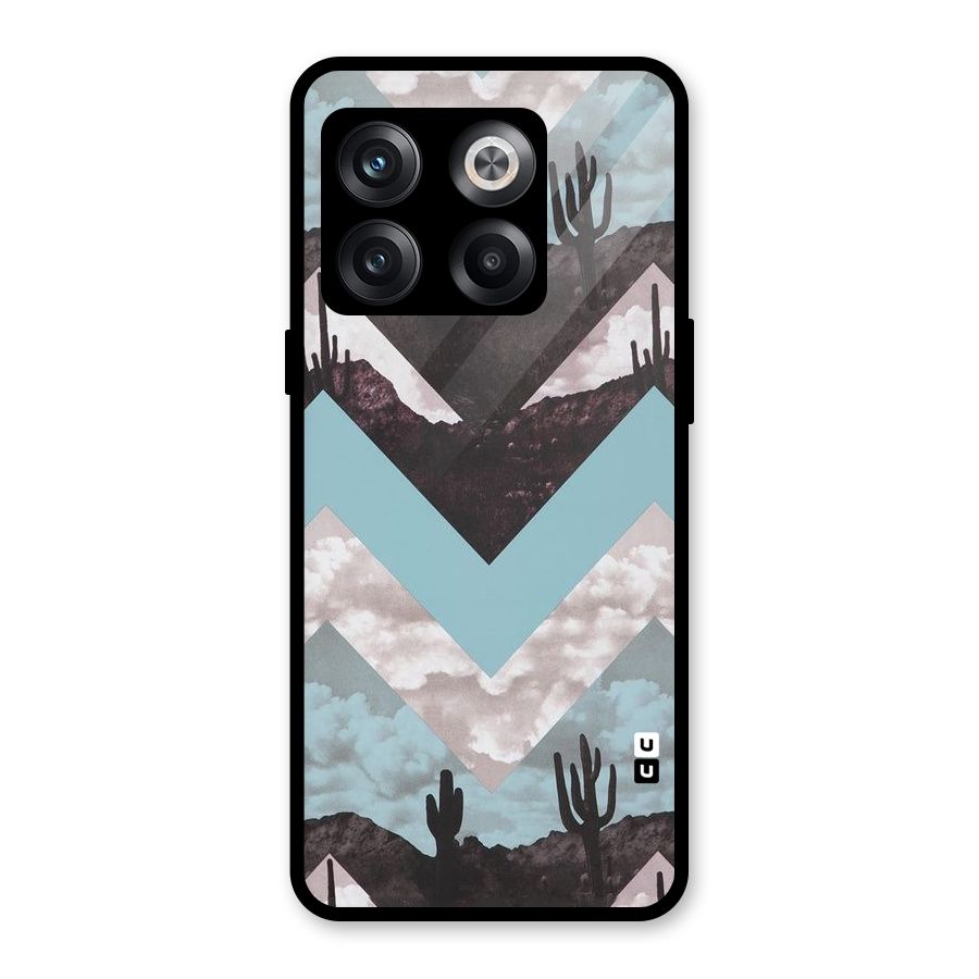 Cacutus Zig Zag Pattern Glass Back Case for OnePlus 10T