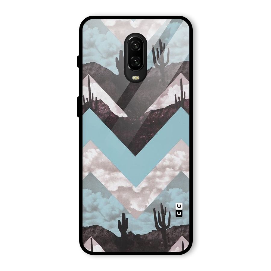 Cacutus Zig Zag Pattern Glass Back Case for OnePlus 6T