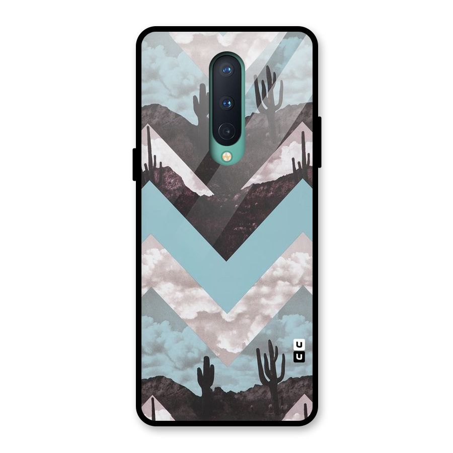 Cacutus Zig Zag Pattern Glass Back Case for OnePlus 8