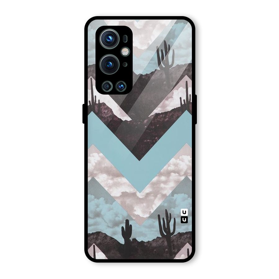 Cacutus Zig Zag Pattern Glass Back Case for OnePlus 9 Pro