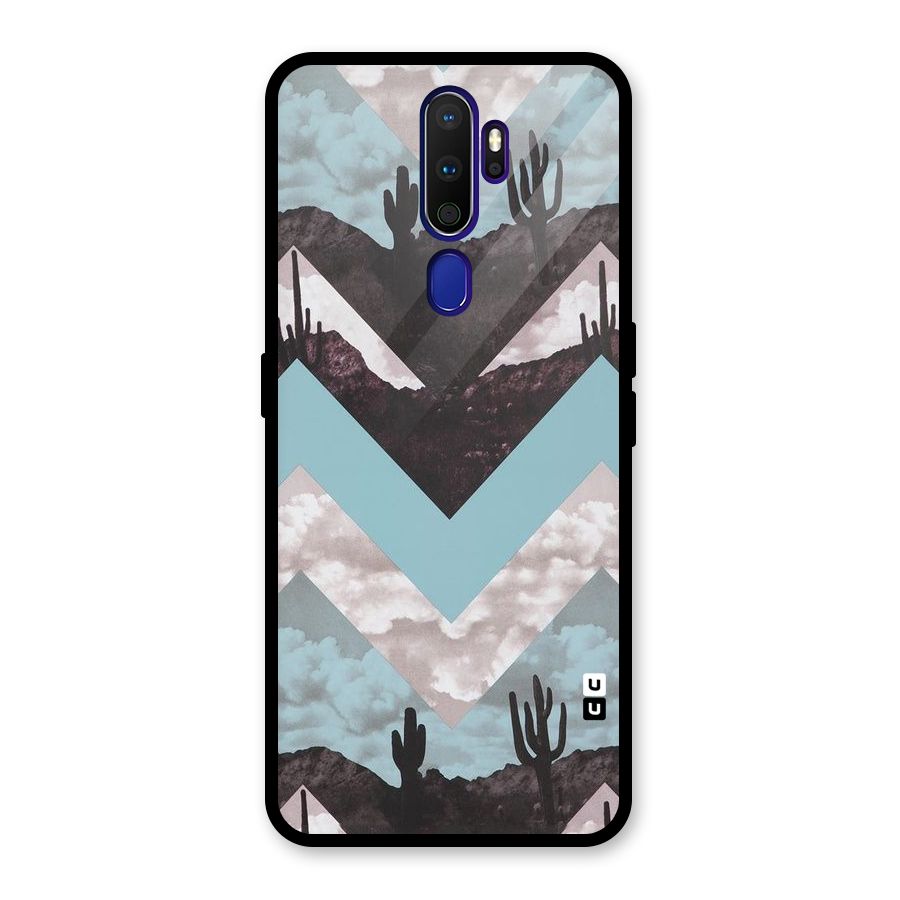 Cacutus Zig Zag Pattern Glass Back Case for Oppo A9 (2020)