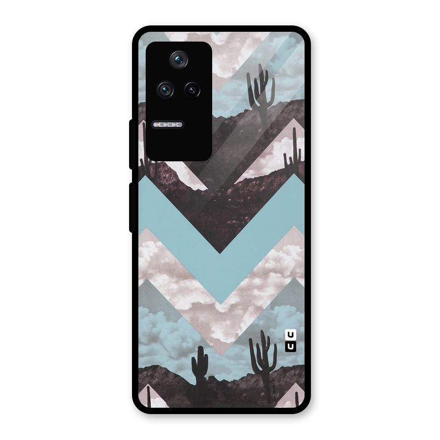 Cacutus Zig Zag Pattern Glass Back Case for Poco F4 5G