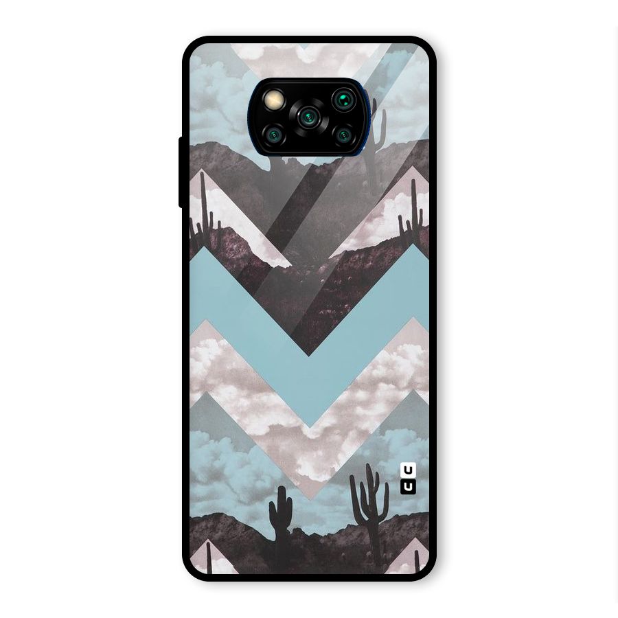 Cacutus Zig Zag Pattern Glass Back Case for Poco X3 Pro