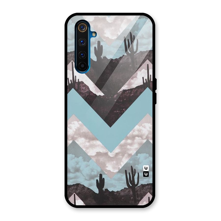 Cacutus Zig Zag Pattern Glass Back Case for Realme 6 Pro