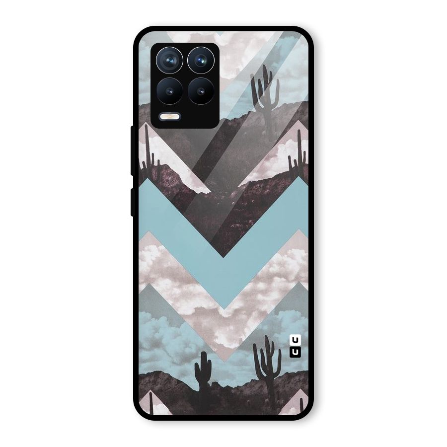 Cacutus Zig Zag Pattern Glass Back Case for Realme 8 Pro