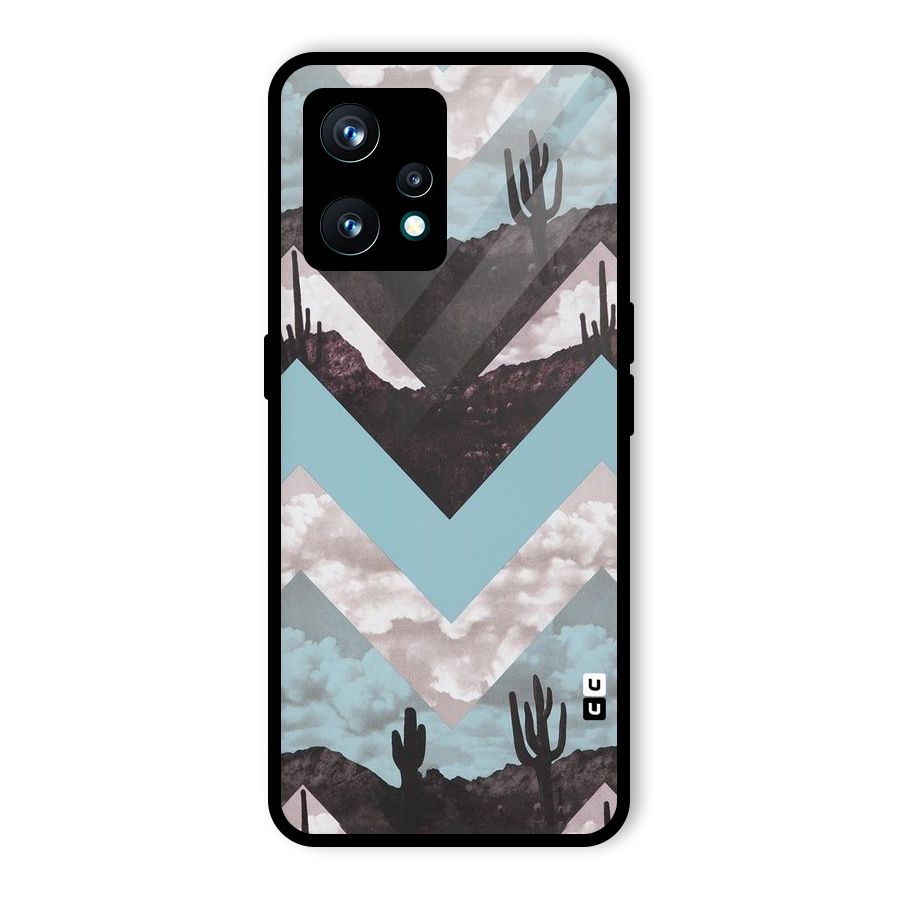 Cacutus Zig Zag Pattern Glass Back Case for Realme 9 Pro Plus 5G