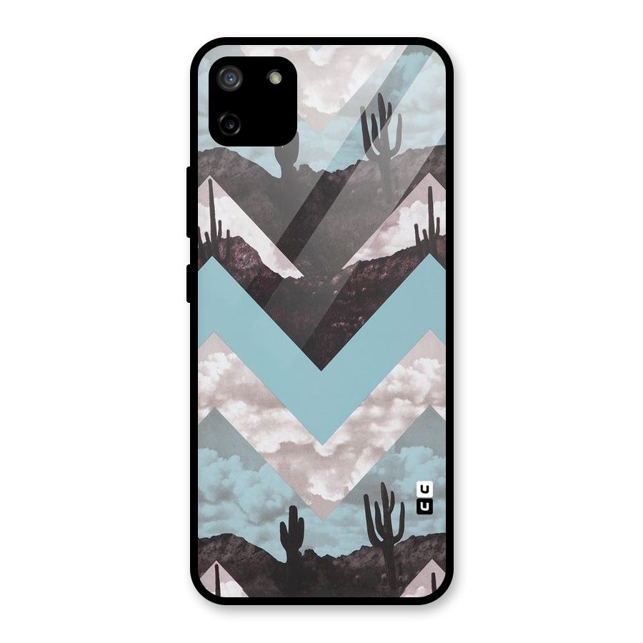Cacutus Zig Zag Pattern Glass Back Case for Realme C11