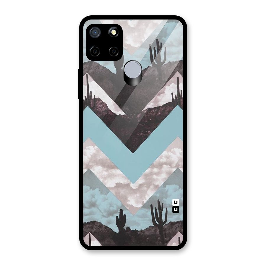 Cacutus Zig Zag Pattern Glass Back Case for Realme C15