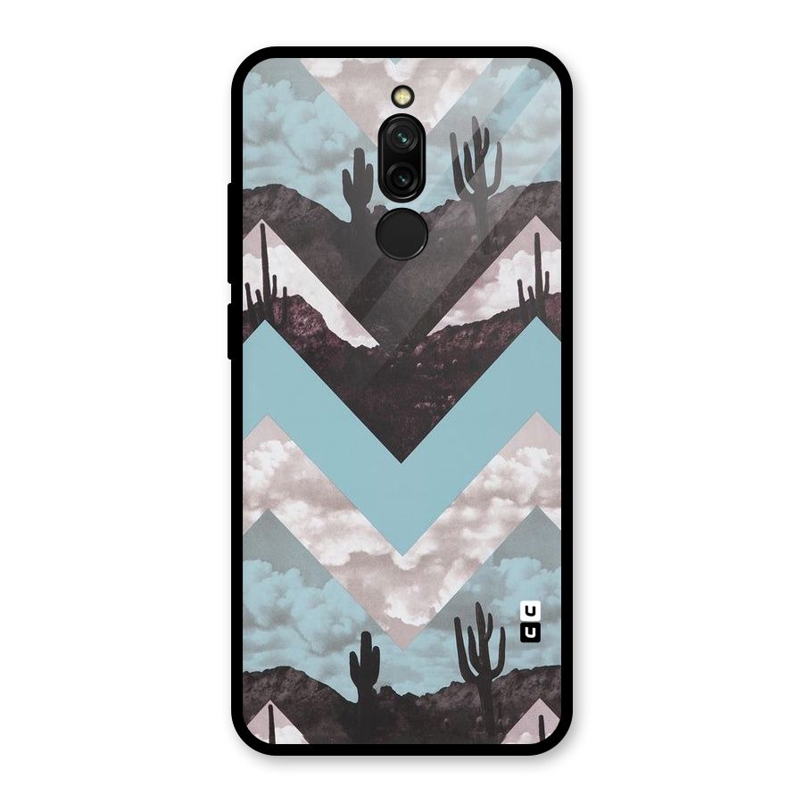 Cacutus Zig Zag Pattern Glass Back Case for Redmi 8