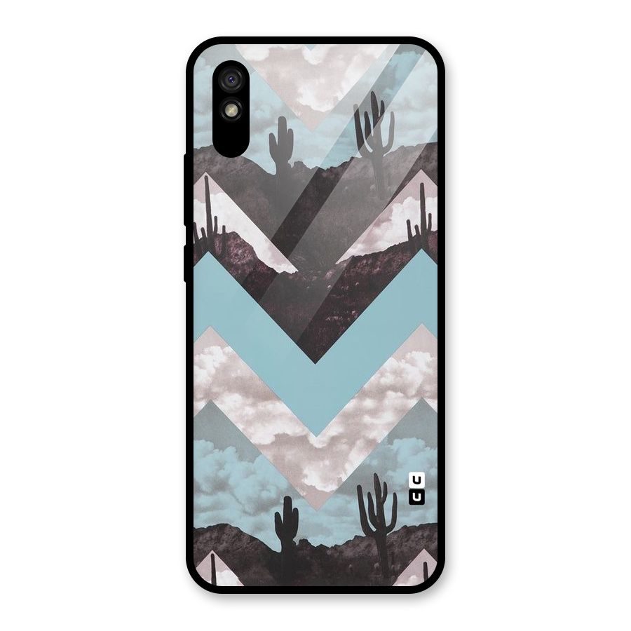 Cacutus Zig Zag Pattern Glass Back Case for Redmi 9i
