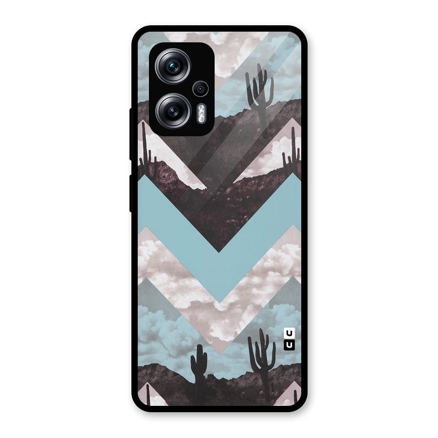 Cacutus Zig Zag Pattern Glass Back Case for Redmi K50i