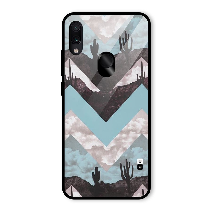 Cacutus Zig Zag Pattern Glass Back Case for Redmi Note 7