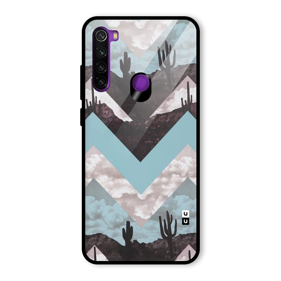 Cacutus Zig Zag Pattern Glass Back Case for Redmi Note 8