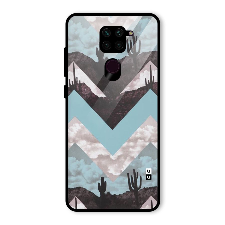 Cacutus Zig Zag Pattern Glass Back Case for Redmi Note 9
