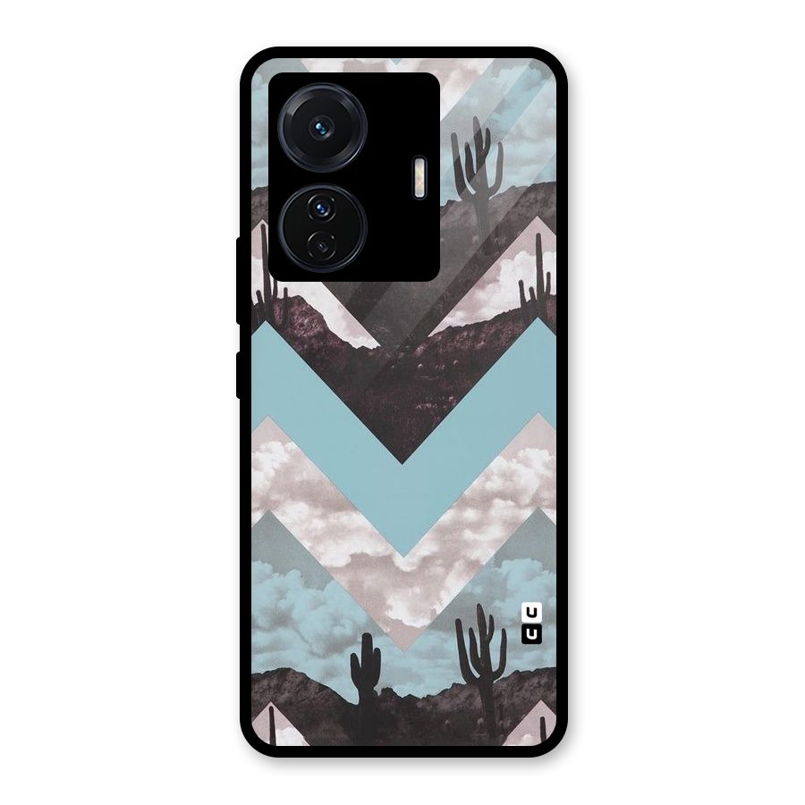 Cacutus Zig Zag Pattern Glass Back Case for Vivo T1 Pro