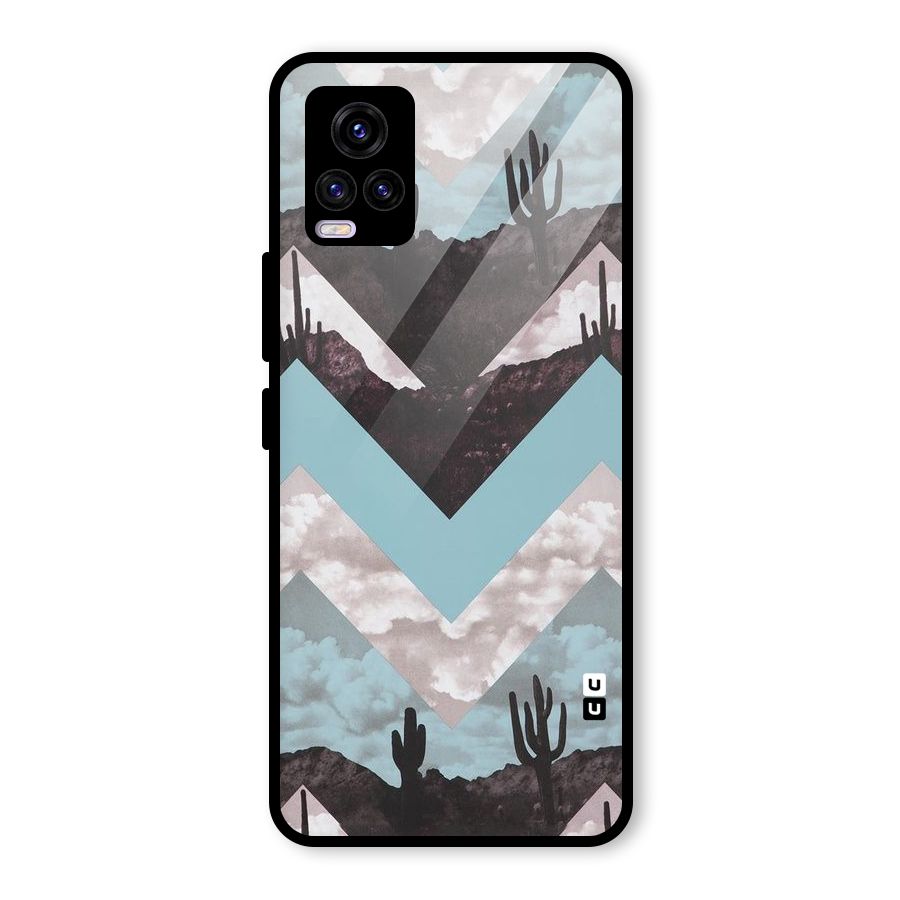 Cacutus Zig Zag Pattern Glass Back Case for Vivo V20