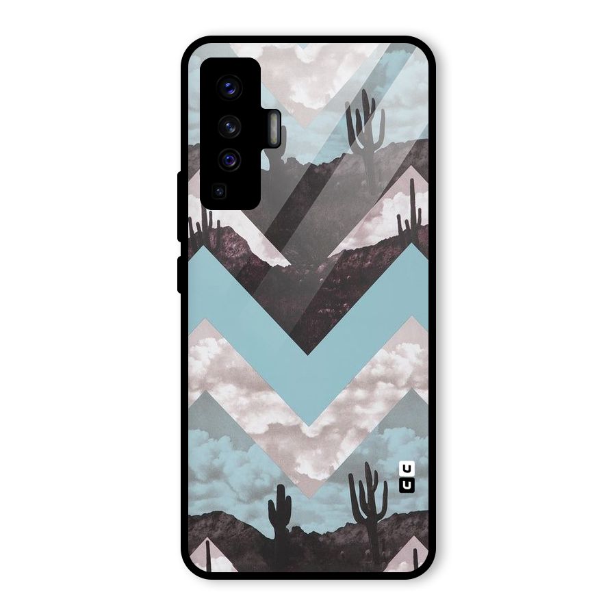 Cacutus Zig Zag Pattern Glass Back Case for Vivo X50