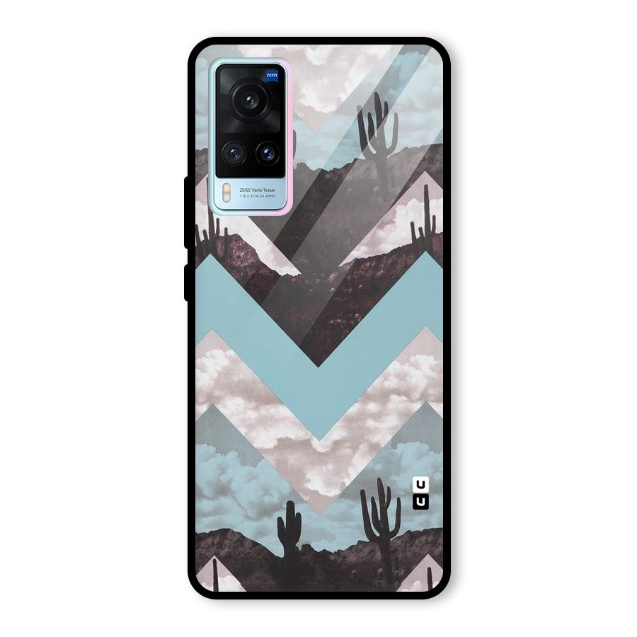 Cacutus Zig Zag Pattern Glass Back Case for Vivo X60