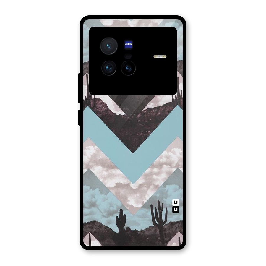 Cacutus Zig Zag Pattern Glass Back Case for Vivo X80