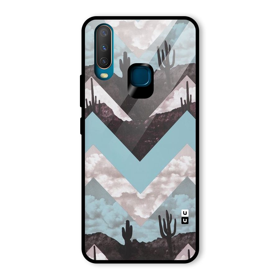 Cacutus Zig Zag Pattern Glass Back Case for Vivo Y17