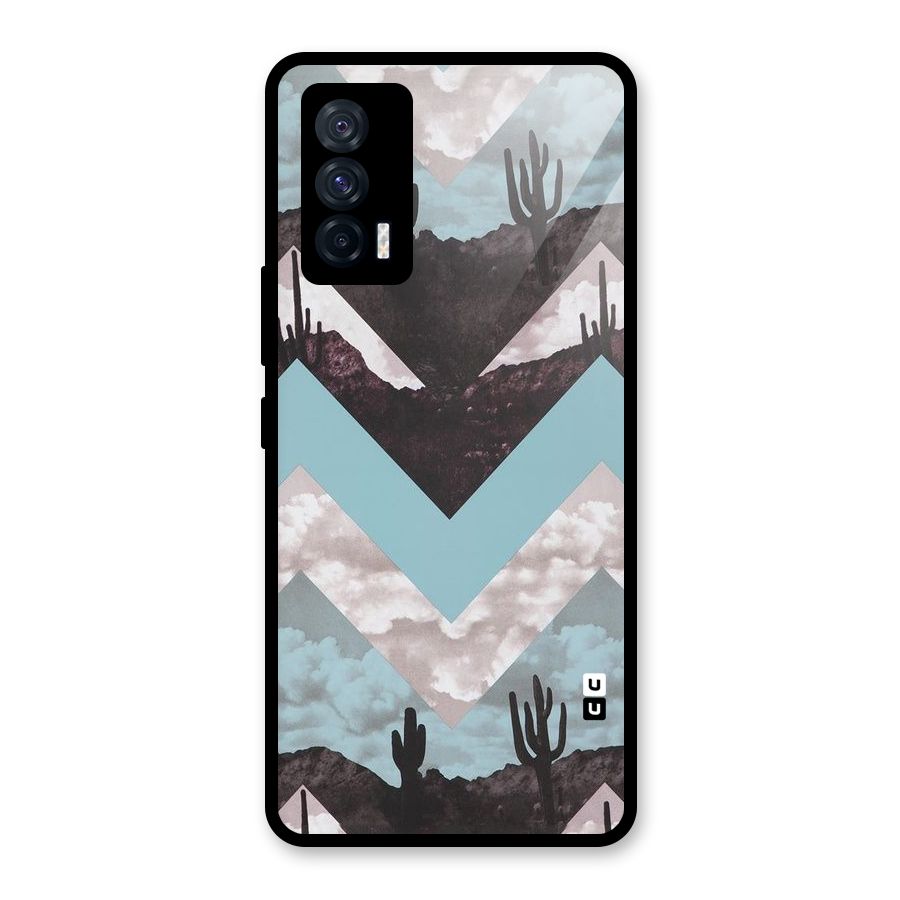 Cacutus Zig Zag Pattern Glass Back Case for Vivo iQOO 7 5G
