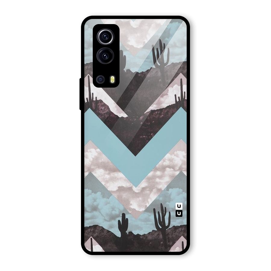 Cacutus Zig Zag Pattern Glass Back Case for Vivo iQOO Z3