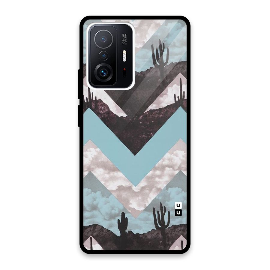 Cacutus Zig Zag Pattern Glass Back Case for Xiaomi 11T Pro