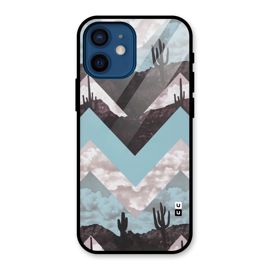 Cacutus Zig Zag Pattern Glass Back Case for iPhone 12 Mini